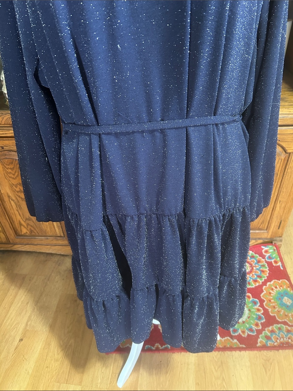 Maurice’s Sparkle Blue Tiered Long-Sleeve Dress Size 3X - Picture 3 of 11